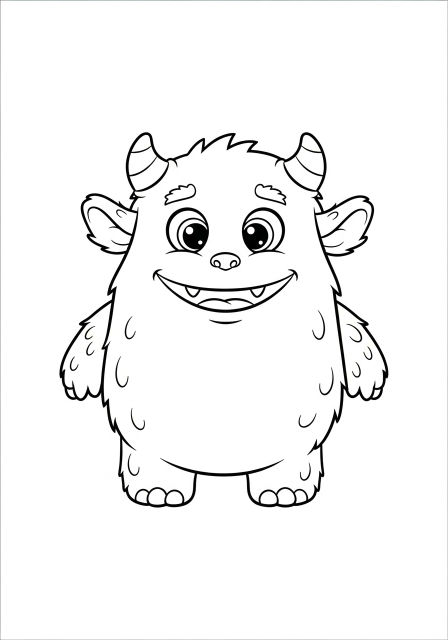 Desenho de monstrinho fofo para colorir